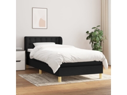Vidaxl Cama Com Molas/colchão 80x200 Cm Tecido Preto