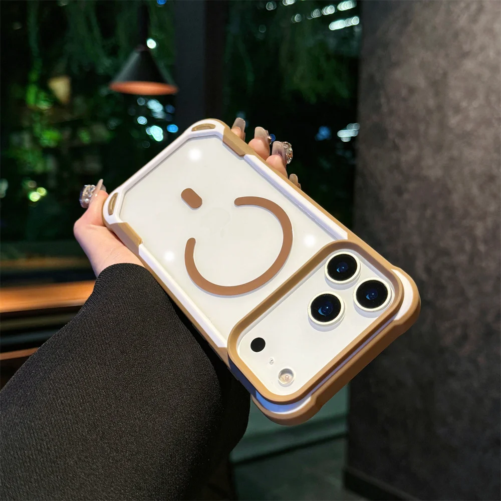 Capa Protetora Transparente À Prova De Choque (dourado Deserto Para Iphone 13), Com Encaixe Magnético.