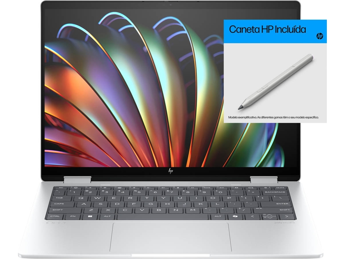 Portátil 2 em 1 HP Envy x360 14-fa0003np (Outlet Grade A - 14'' - AMD Ryzen 5 8640HS - RAM: 16 GB - 1 TB SSD - AMD Radeon)
