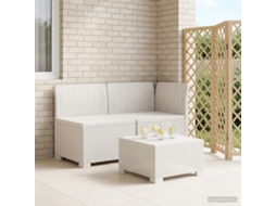 Vidaxl Sofá De Jardim 2 Lugares Look Rattan Pp Branco