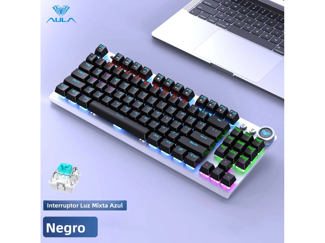 Teclado Mecânico Gamer Sem Fio De 87 Teclas (com Switches Pretos E Azuis) (2.4g/bluetooth/com Fio)