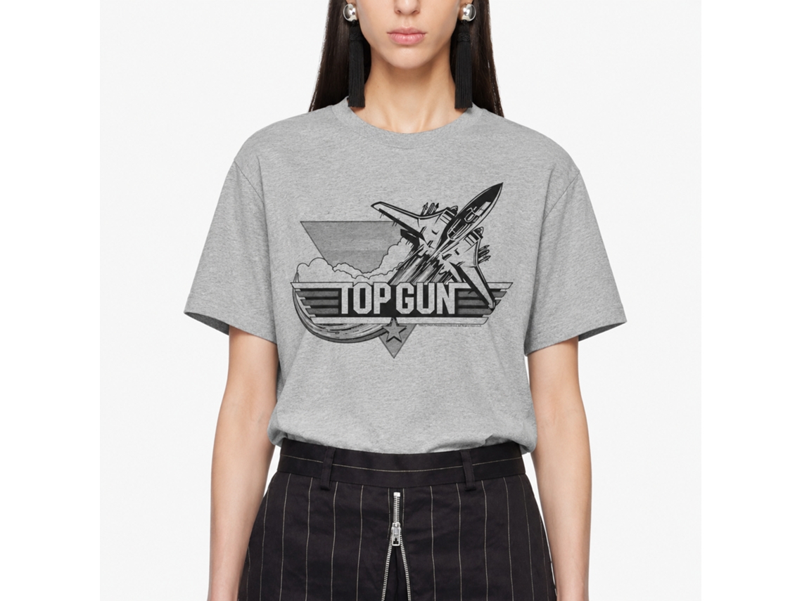 Rockinstone Top Gun Movie Black Heather Gray Adult T-shirt Size:xxl
