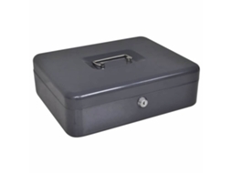 Vidaxl Cofre Com Bloqueio Cinzento-escuro 30 X 24 X 9 Cm Aço
