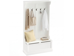 Cabideiro com sapateira, banco, 96x34x179.7cm, marfim BTFORUS