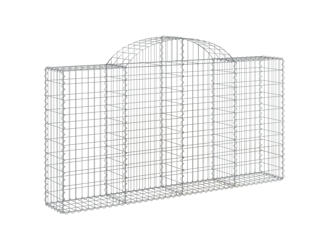 Gabion Basket, Gabion Baskets Vidaxl Prateado Ferro (200 X 30 X 100/120 Cm)