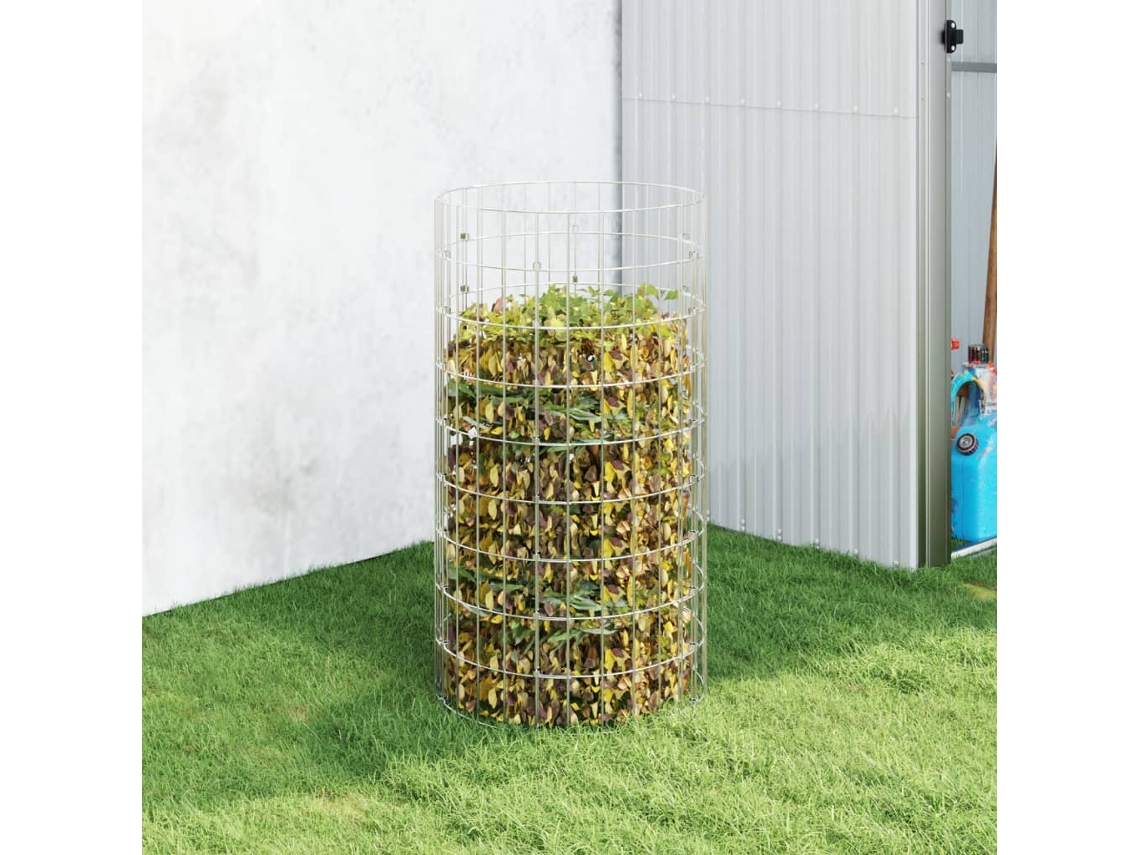 Vidaxl Compostor De Jardim Ø50x100 Cm Aço Galvanizado