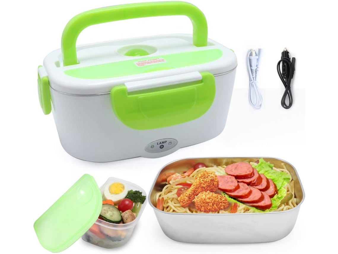 Lurelia Lancheira Elétrica Portátil, 12 V, Inox 304, Verde, Carro, Camião, Escritório