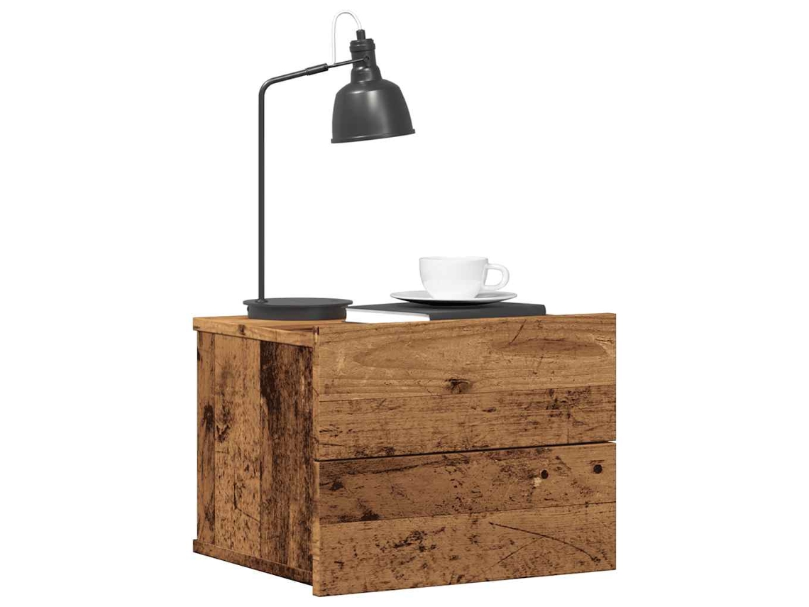 Vidaxl Mesa De Cabeceira De Parede 40x32x30 Cm Cor Madeira Velha