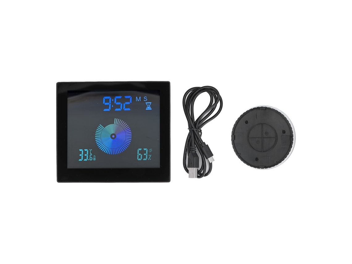 Rebe-reloj Digital De Ducha De Parede De 5 Polegadas Com Temporizador Alarme Temperatura Umidade Impermeável Preto Para Banheiro Lar