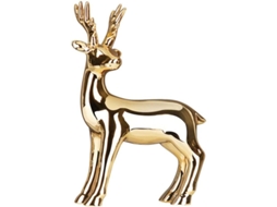 Escultura de cerâmica em forma de veado, estilo nórdico moderno, com banho de ouro, para decoração de casa.