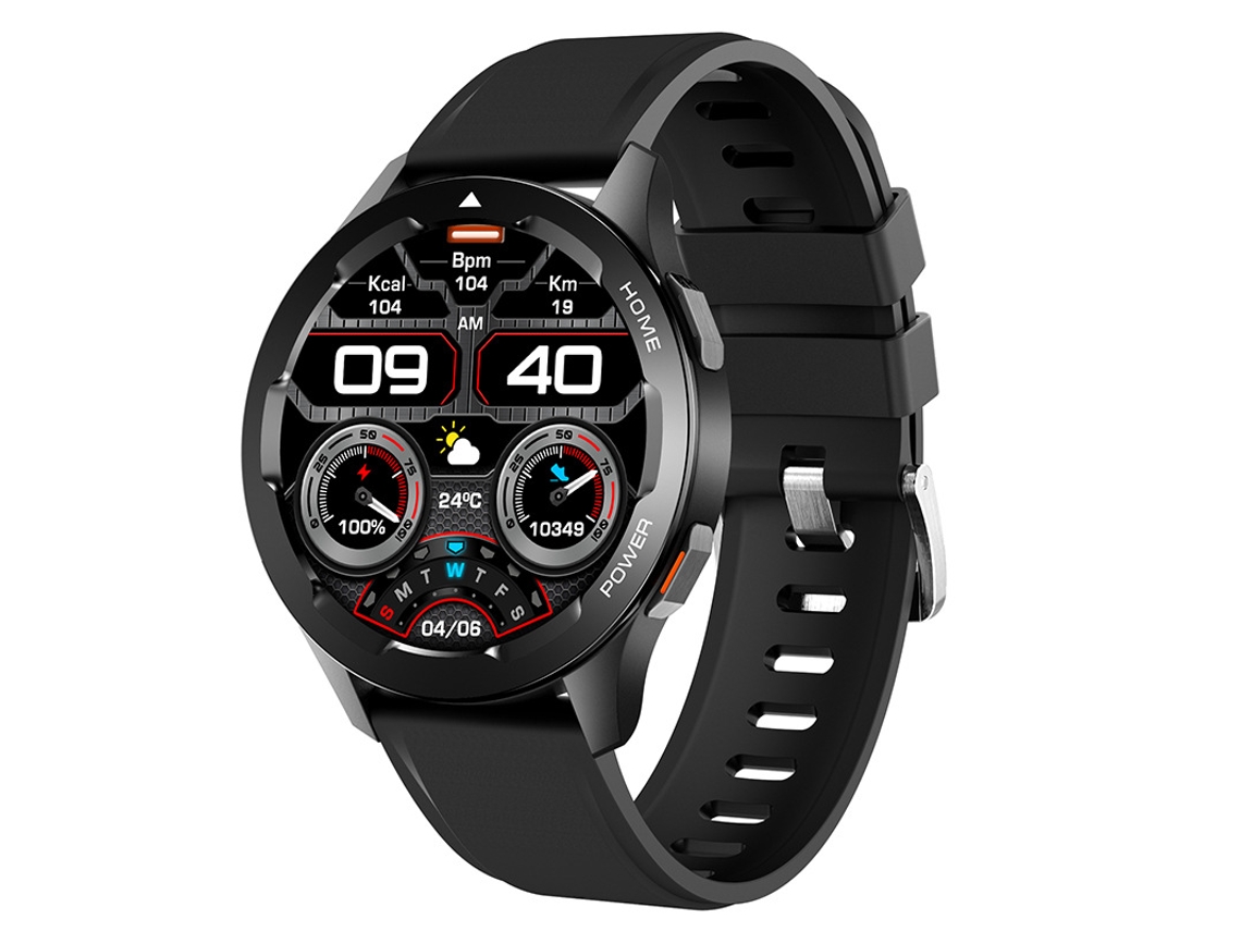 Smartwatch YIZHOOD Te413 Sports Controle de Acesso Chamadas Bluetooth Medicao Temperatura Preto