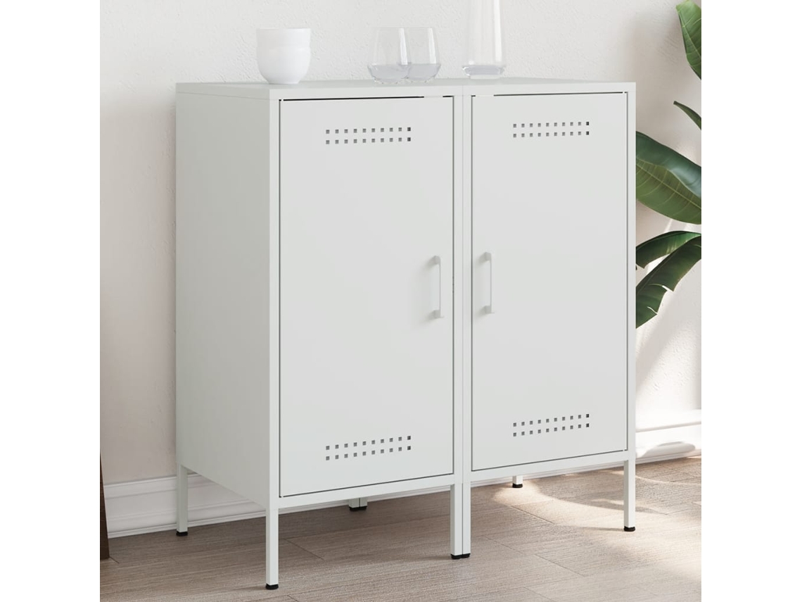 Vidaxl Aparadores 2 Pcs 36x39x79 Cm Aço Branco