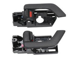 Manopla Interna De Porta Para Hyundai Tiburon Coupe 2002-2008 Em Abs Preto - Par Preto