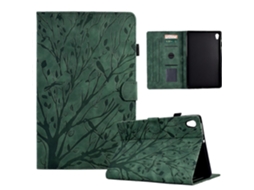Capa Para Tablet Lenovo M10 Hd 2ª Geração X306x Fortune Tree Pressure Flower Em Pu Com Função De Ativação/desativação Da Função De Hibernação.