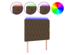 Cabeceira de Cama com Luzes Led Tecido Castanho MAISON EXCLUSIVE (90x7x118 cm)