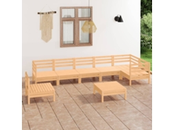 Vidaxl 8 Pcs Conjunto Lounge De Jardim Pinho Maciço