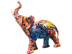 Estatuetas De Elefantes Com Grafite, Estátuas De Elefantes Em Resina, Esculturas Coloridas De Arte Animal