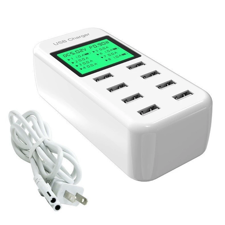 Carregador Usb Multi 8 Portas com Tela Digital MORADAVIVA