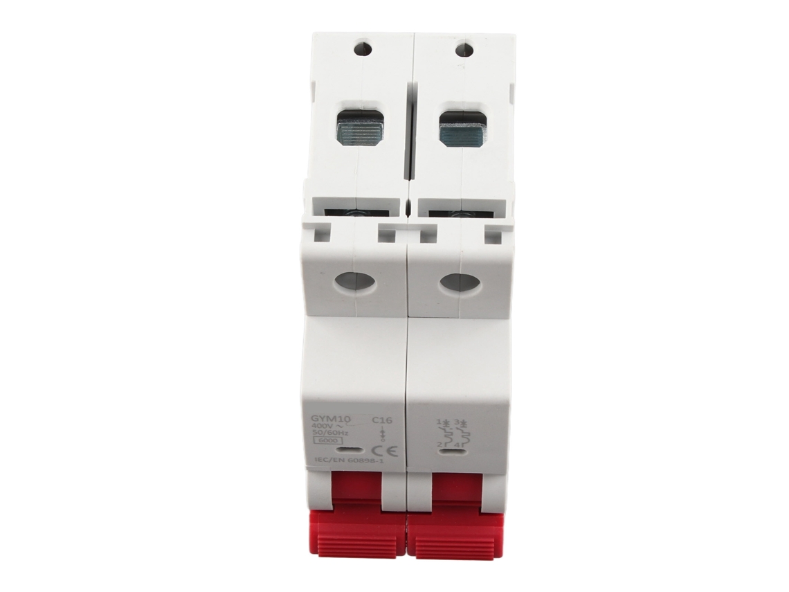 Disjuntor automático miniatura 2p proteção contra fugas 6ka 400v 16a gym10 | S/MARCA