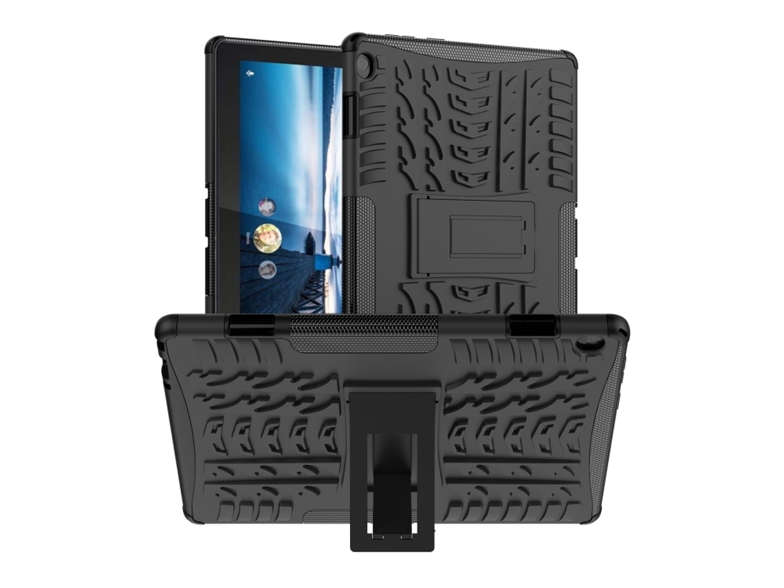 Capa Híbrida Tpu‑pc Halinuia Anti‑choque Com Textura De Pneu E Suporte, Para Lenovo Tab M10 X605 / X505