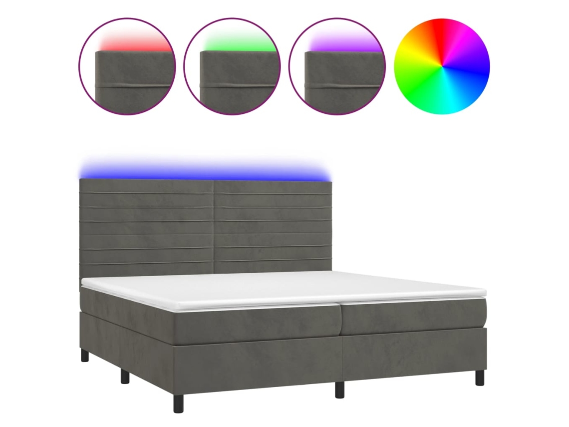 Box Spring Bed, Box Spring Beds Vidaxl Cinzeto Veludo (200 X 200 Cm)