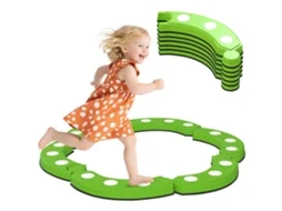 Trave De Equilíbrio, 6 Segmentos Curvos, Elevações Sensoriais, Capacidade De 50 Kg, Verde-pt