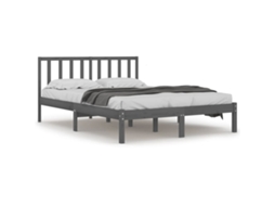 Bed Frame, Bed Frames Vidaxl Cinzeto Madeira De Pinho (200 X 200 Cm)