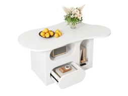 Mesa De Café Nube 97x45x43.5cm Prateleiras Abertas Ziwei Store