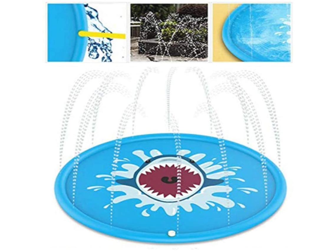 Almofada De Água Para Praia E Jardim, Brinquedo Infantil Inflável Para Verão, Jogo Ao Ar Livre Com Spray De Água, Formato De Tubarão (170 Cm)