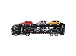 Ats modelo de Camión Transportador de Coches de Aleación Desmontable para Niños Simulación Negro 6 Coches Juguete