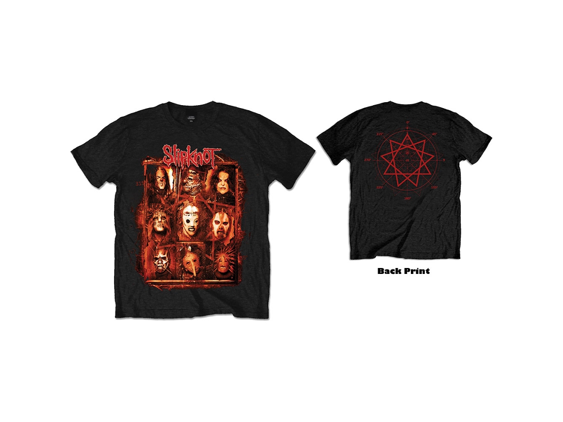 T-Shirt ROCK OFF Slipknot - Rusty Face (Back Print) Preto (Tamanho: S)