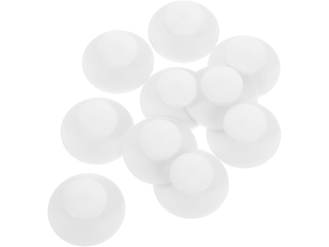 Conjunto De 10 Puxadores Redondos Autoadesivos Para Portas Armário, Em Plástico Branco