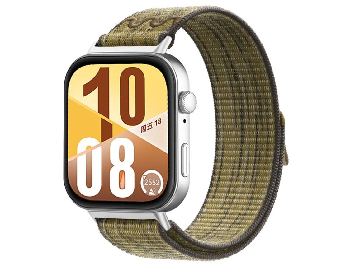 Bracelete para Huawei Watch Fit 4 Pro 4 3 XIAOMOYU nylon trançado com fecho de velcro verde e cinza
