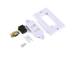 Prato De Parede Com 1 Porta Hdmi Fêmea E 1 Porta Vga Fêmea, Conector De Vídeo, Branco
