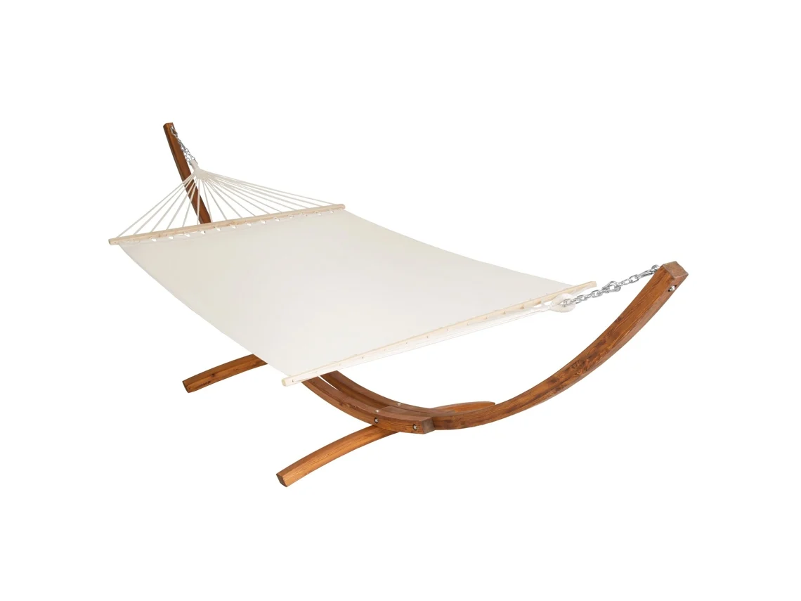 Rede TECTAKE Madeira (Branco - Algodão - 415x150x124 cm)