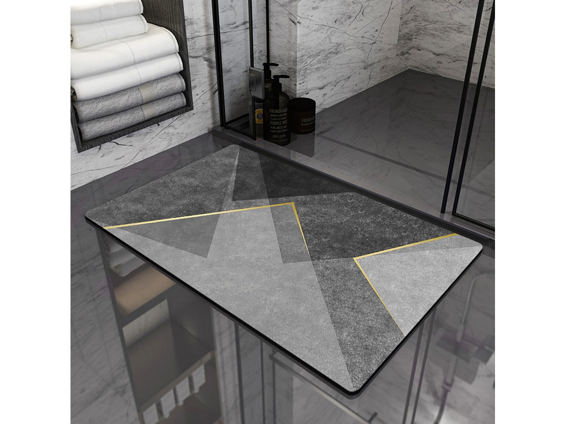 Tapetes de Banho Antiderrapantes Absorventes de Secagem Rápida para Decoração de Banheiro Padrão 6 EVELTEK 45x70CM