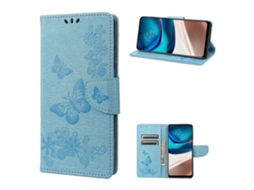 Capa De Couro Flip Horizontal Com Estampa De Borboleta Para Motorola Moto G42