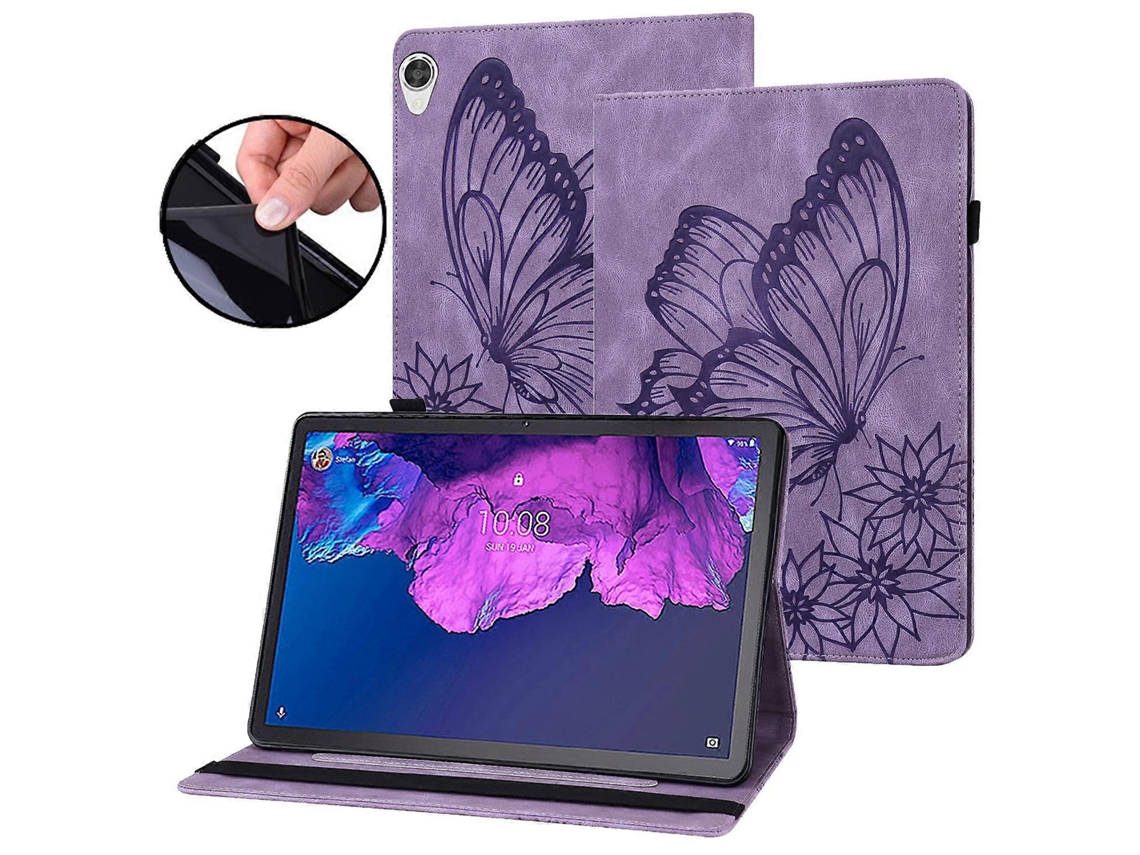 Capa de couro Webake com design de borboleta grande para tablet Lenovo Tab P11
