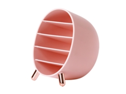 Organizadora de Maquiagem com 5 Compartimentos Pp para Batons Gloss Lápis de Olhos Rosa | S/MARCA