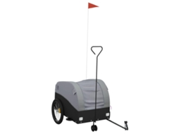 Reboque para bicicleta VIDAXL ferro preto e cinza (45 kg)