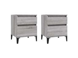 Mesas de Cabeceira 2 Pcs 40x35x50 Cm Cinzento Sonoma MAISON EXCLUSIVE