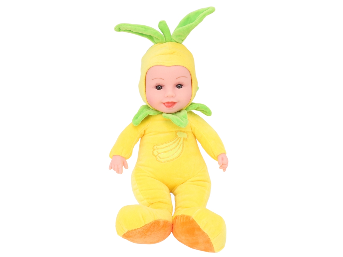 Boneca Pelúcia Elétrica Banana Amarela 40cm Luz Música