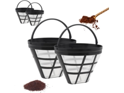 Conjunto De 4 Filtros Café Suporte Para Filtro Cesto Reutilizável Em Malha Nylon Lavável Para Máquina De Café Com Design Reutilizável E Fácil Lim