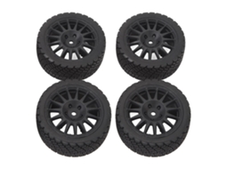 Ymsl 4 Peças De Pneu De Carro Rc 1/10 Com Roda De Plástico E Borracha Para Tamiya Tt01 Tt02 Xv01 Preto Hxl
