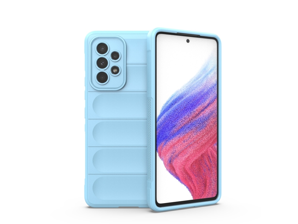 Capa Halinuia Para Samsung Galaxy A53 Magic Shield Tpu Azul Claro (proteção Integral, Interior Em Flanela)