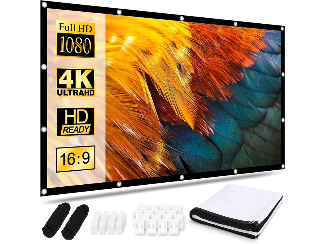 Tela de Projeção 120" 16:9 Hd, Dobrável, Portátil para Casa, Escola, Reuniões ZYBLSSBB