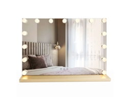 Espelho de Parede REA Hollywood Gold 80x60 Led