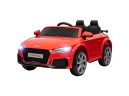 Carro Elétrico Audi Tt Para Crianças Acima De 3 Anos Com Controlo Remoto Música E Luzes Bateria 12v 102x60x44 Cm Vermelho