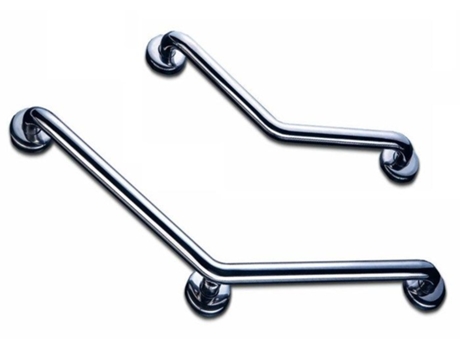 Barra de Apoio Angular 135 em Aço Inoxidável 400X400Mm AKW 2 Pontos de Fixação