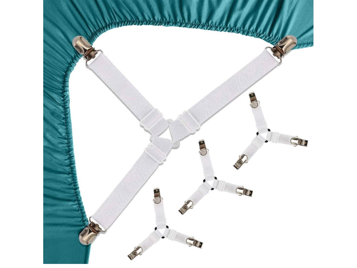 Fivelas Para Lençóis 4 Peças Fivela Triangular Para Lençóis Elástico Para Colchão Grampo Ajustável Para Maca De Lençóis Fivelas Para Colchões